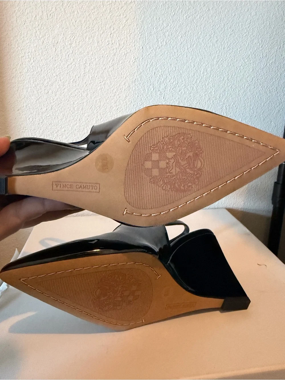 Vince Camuto ❣️ “Meristi” Patent Slingback Wedge Pumps